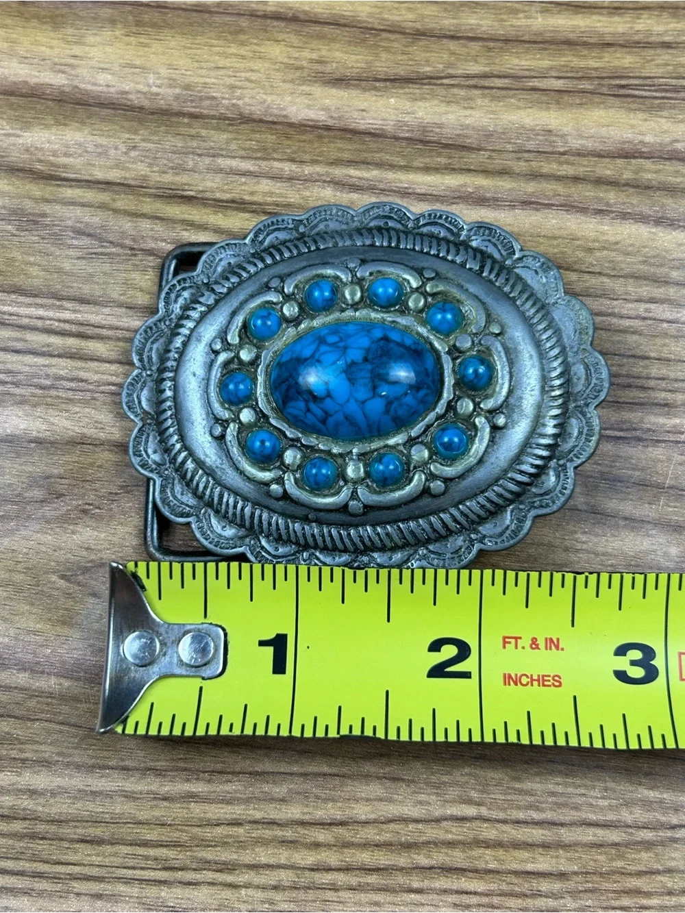 Vintage Faux Turquoise Belt Buckle Southwestern